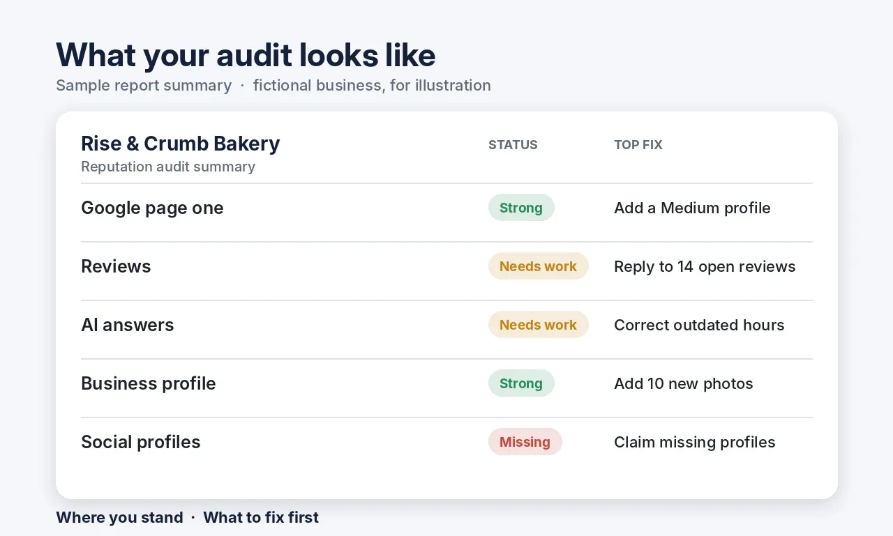 Sample: audit 2 sample report