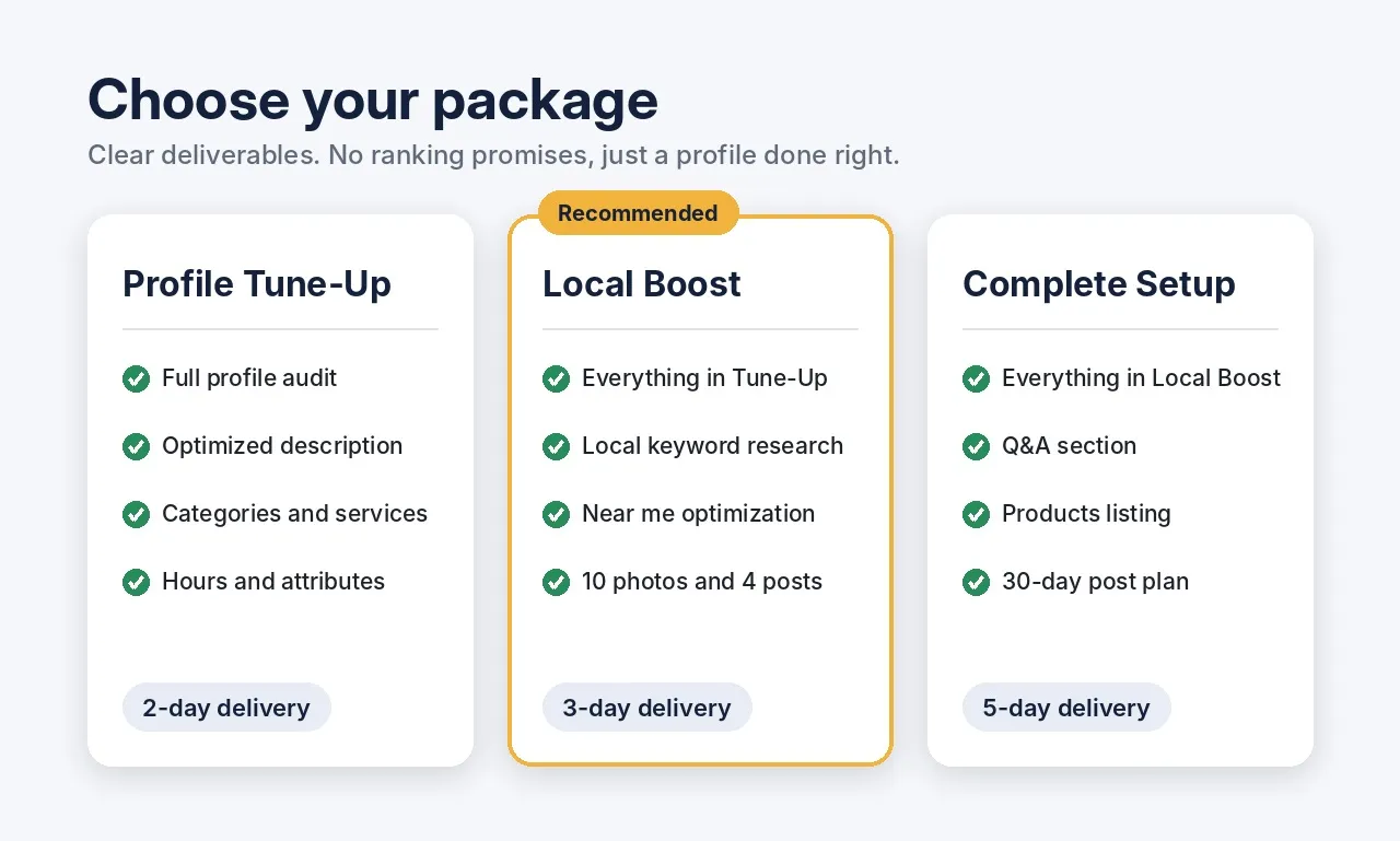 Sample: gbp 3 packages